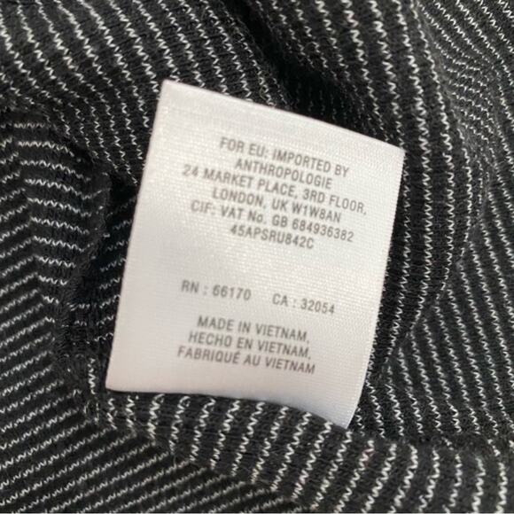 Anthropologie Deletta Black & Gray Striped Ophelia Ruffle & Lace Knit Top,Size M - Picture 10 of 12